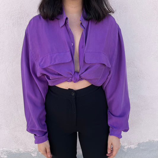 Camicia seta viola