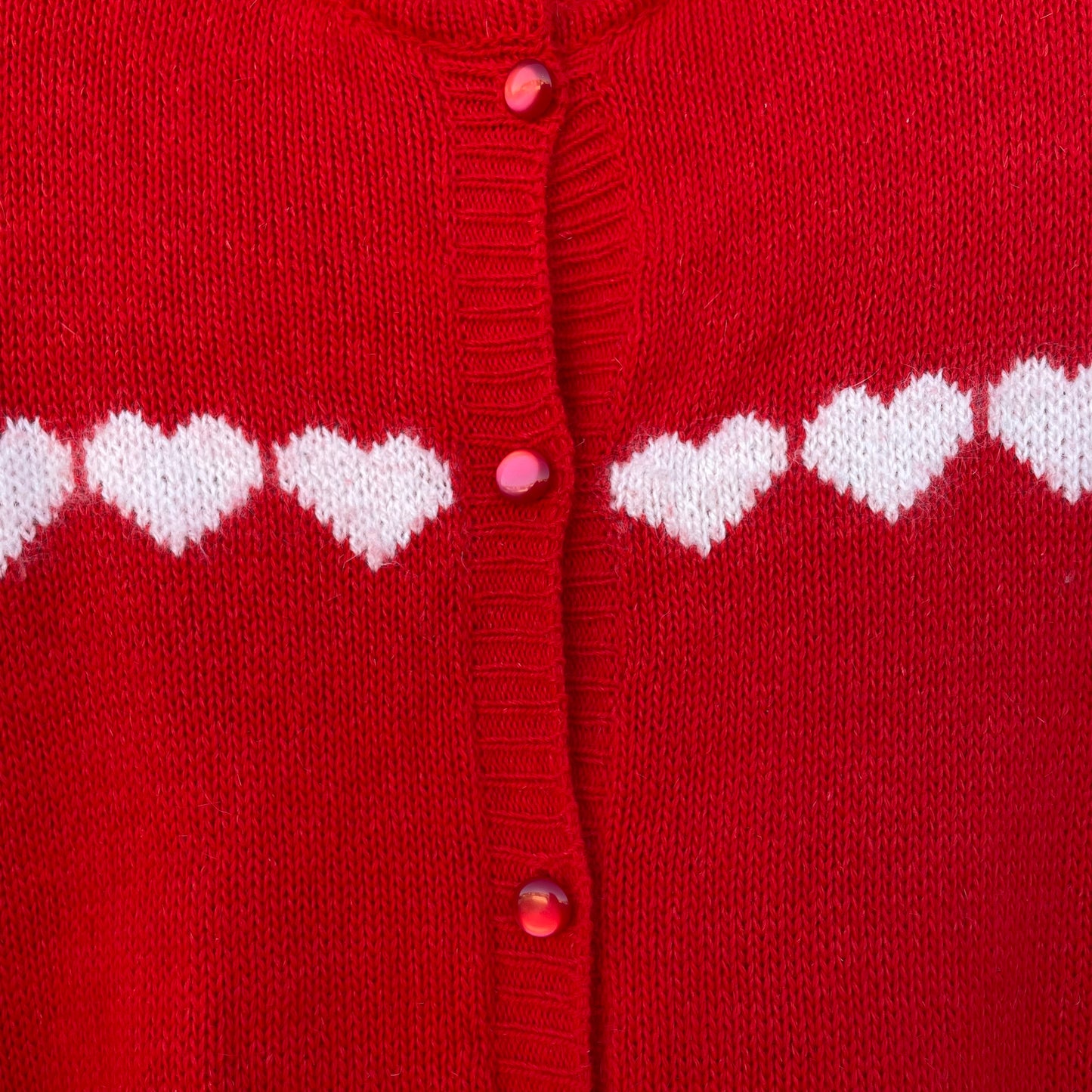 Cardigan cuori rosso