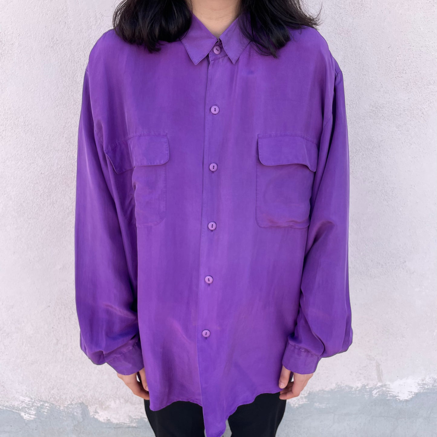 Camicia seta viola