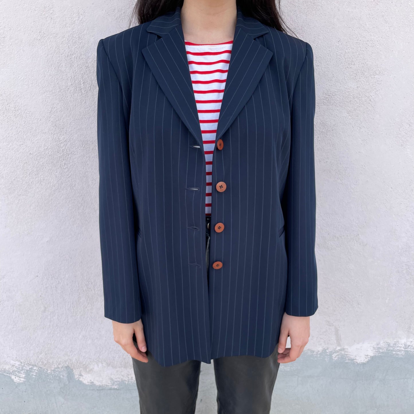 Blazer blu gessato