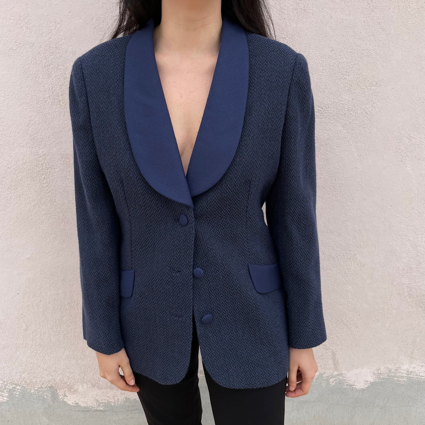 Blazer zigzag blu