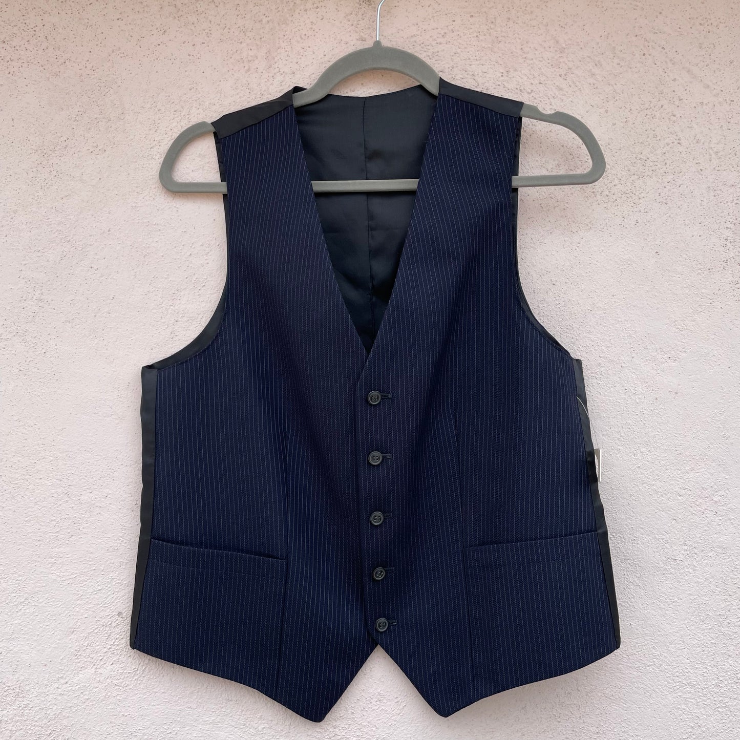 Gilet blu gessato