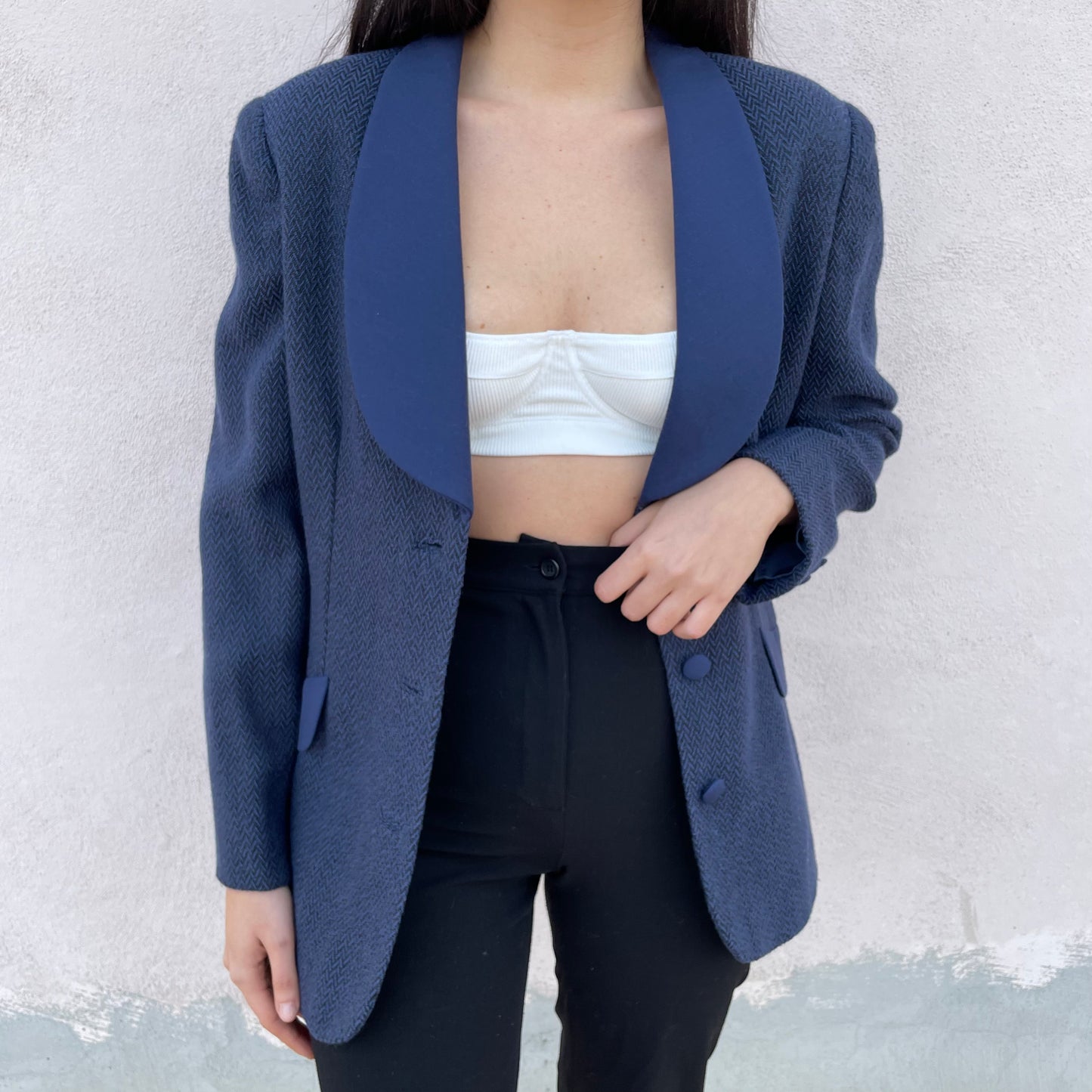 Blazer zigzag blu