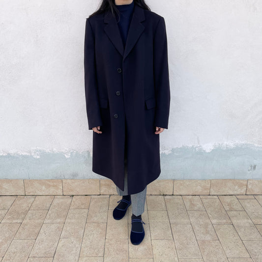 Cappotto blu inchiostro cashmere blend