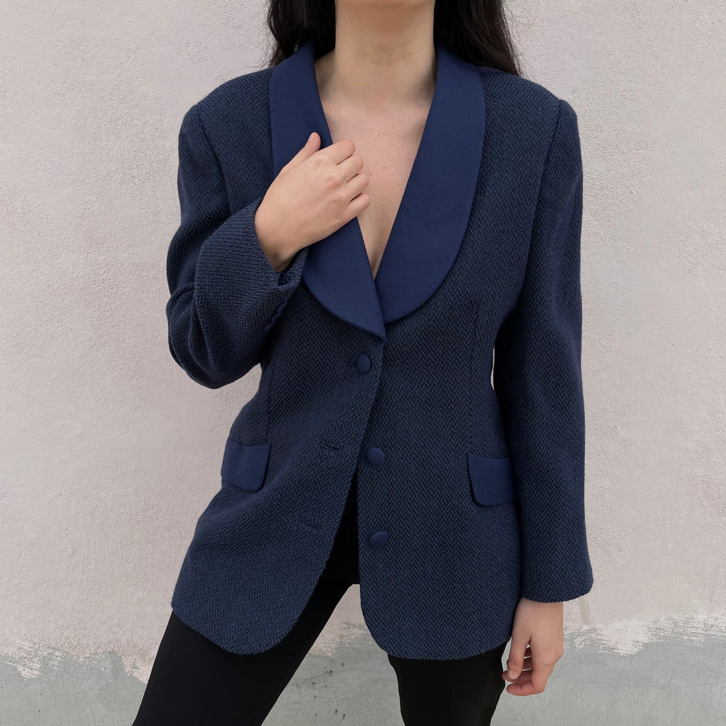 Blazer zigzag blu